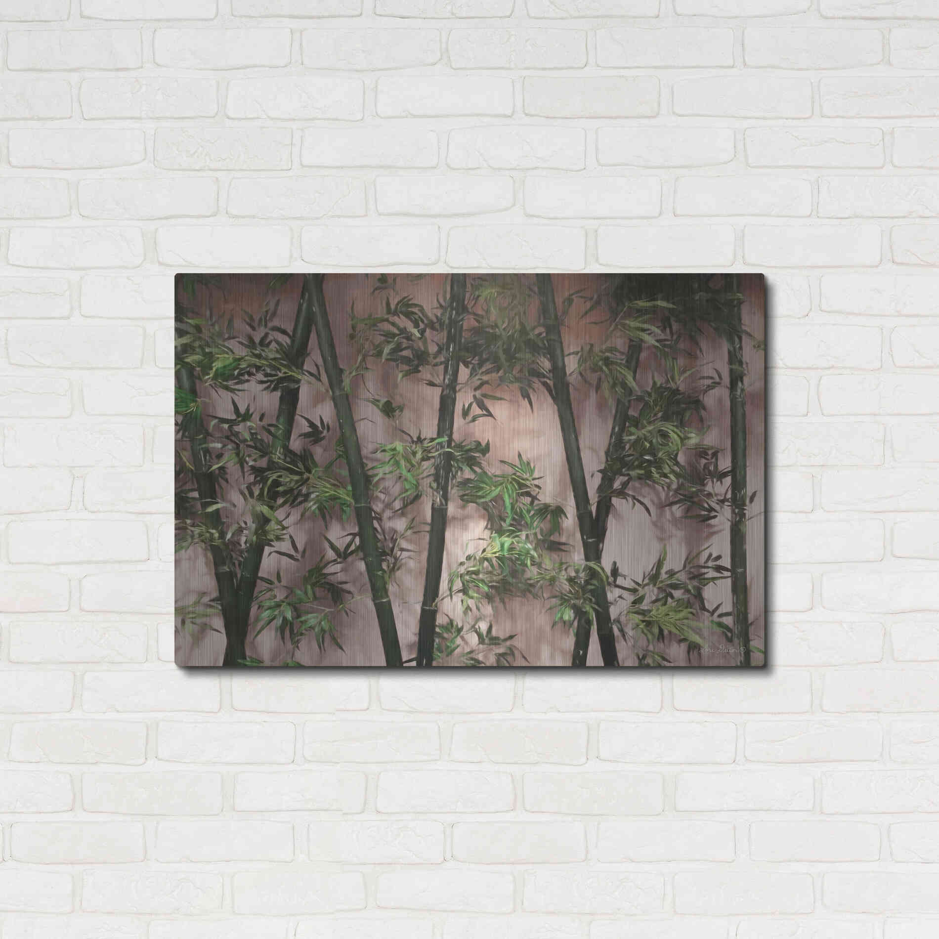 Luxe Metal Art 'Bamboo on Blush' by Lori Deiter, Metal Wall Art,36x24