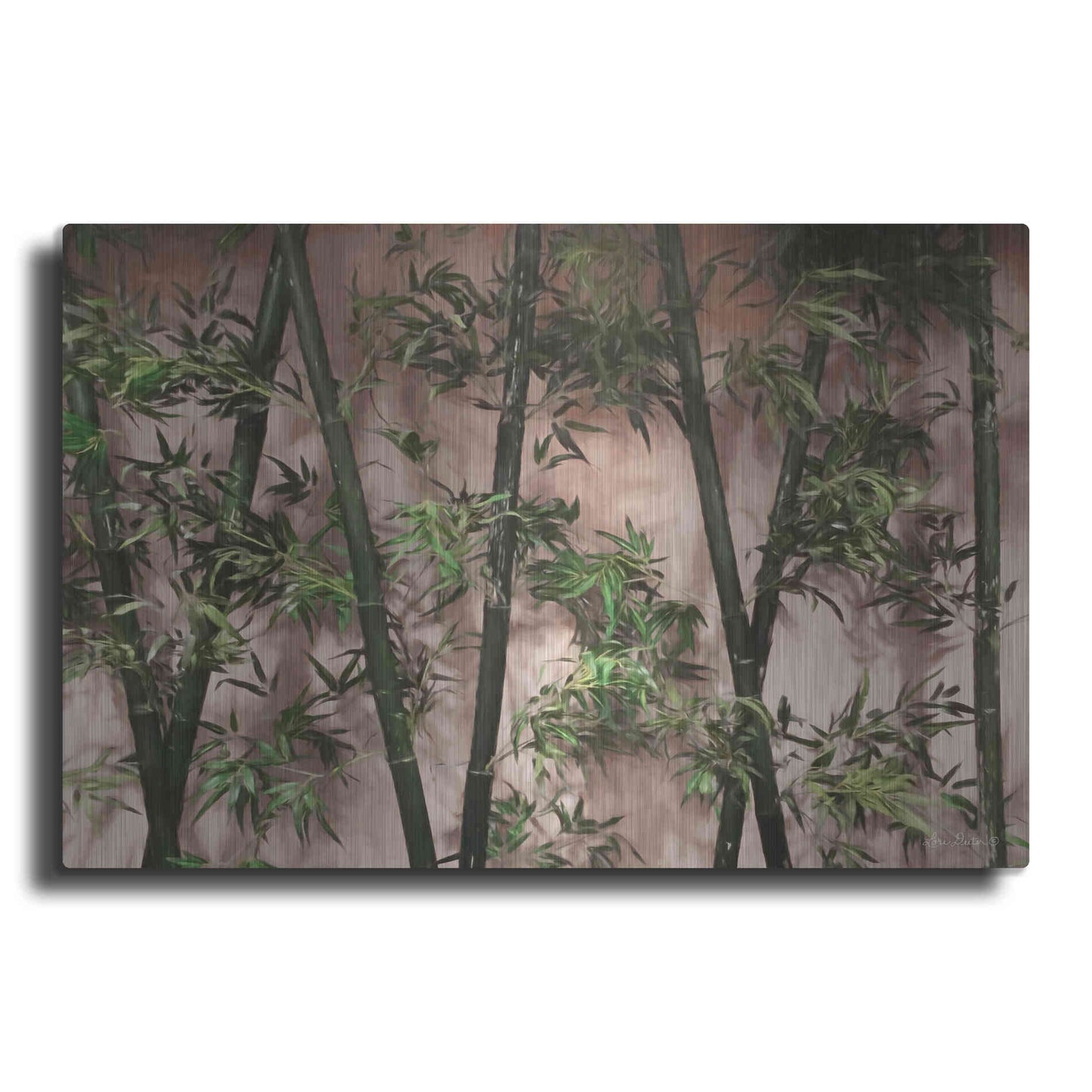 Luxe Metal Art 'Bamboo on Blush' by Lori Deiter, Metal Wall Art