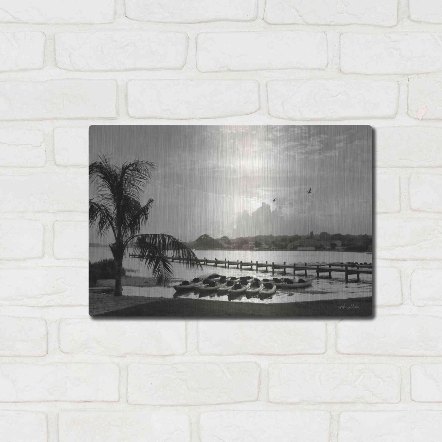 Luxe Metal Art 'Brewing Storm' by Lori Deiter, Metal Wall Art,16x12