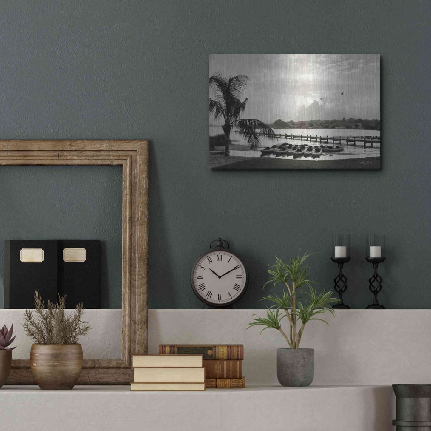 Luxe Metal Art 'Brewing Storm' by Lori Deiter, Metal Wall Art,16x12