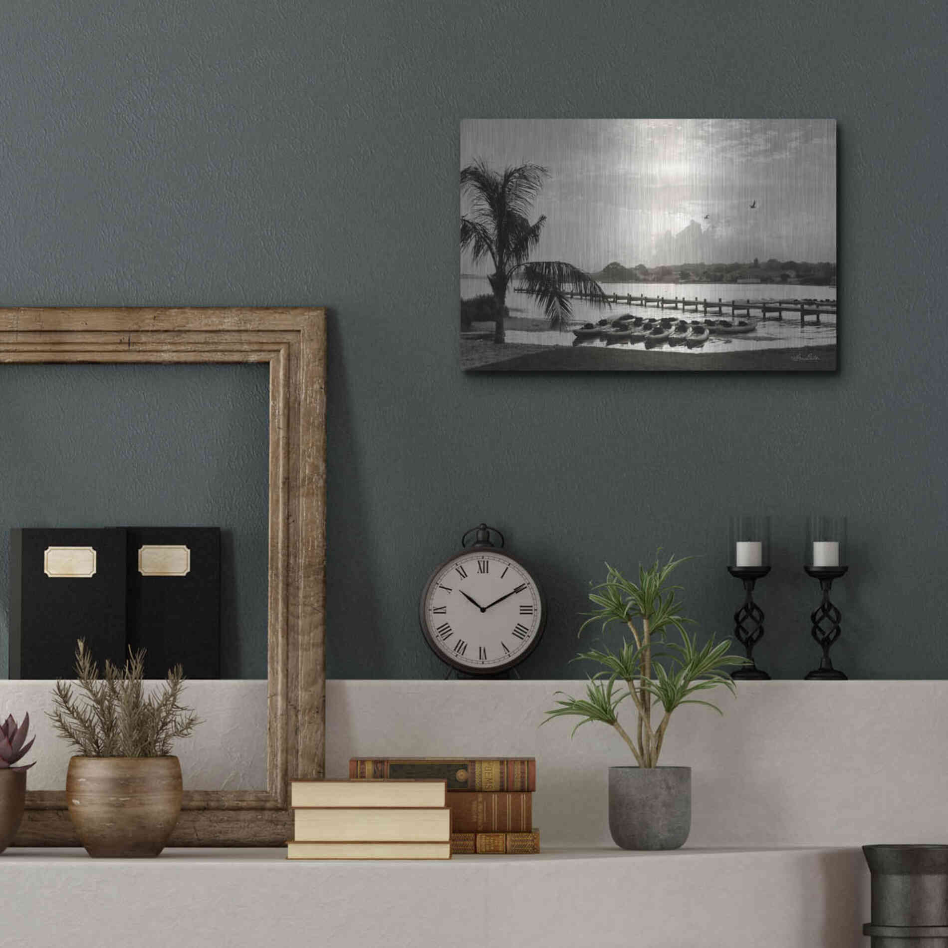 Luxe Metal Art 'Brewing Storm' by Lori Deiter, Metal Wall Art,16x12