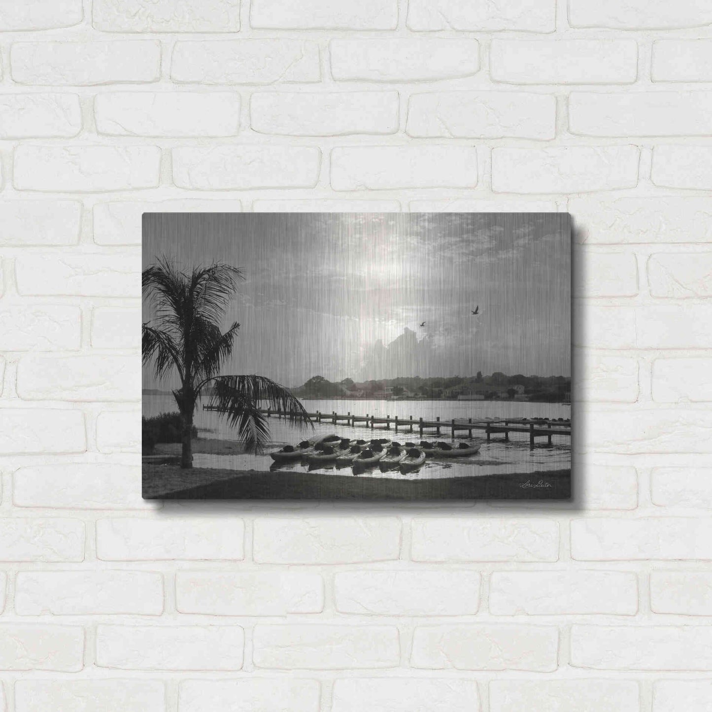 Luxe Metal Art 'Brewing Storm' by Lori Deiter, Metal Wall Art,24x16