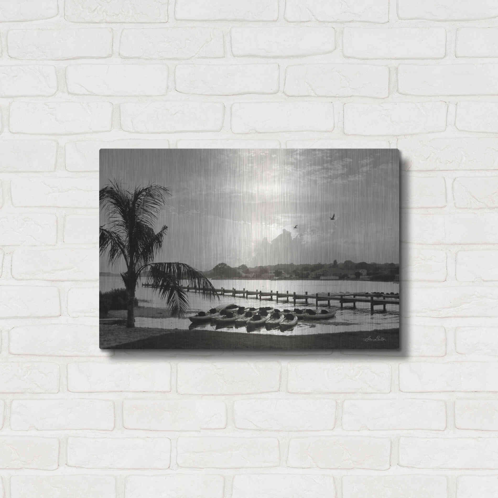 Luxe Metal Art 'Brewing Storm' by Lori Deiter, Metal Wall Art,24x16