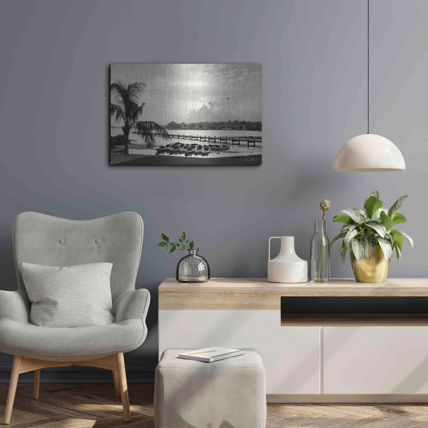 Luxe Metal Art 'Brewing Storm' by Lori Deiter, Metal Wall Art,24x16