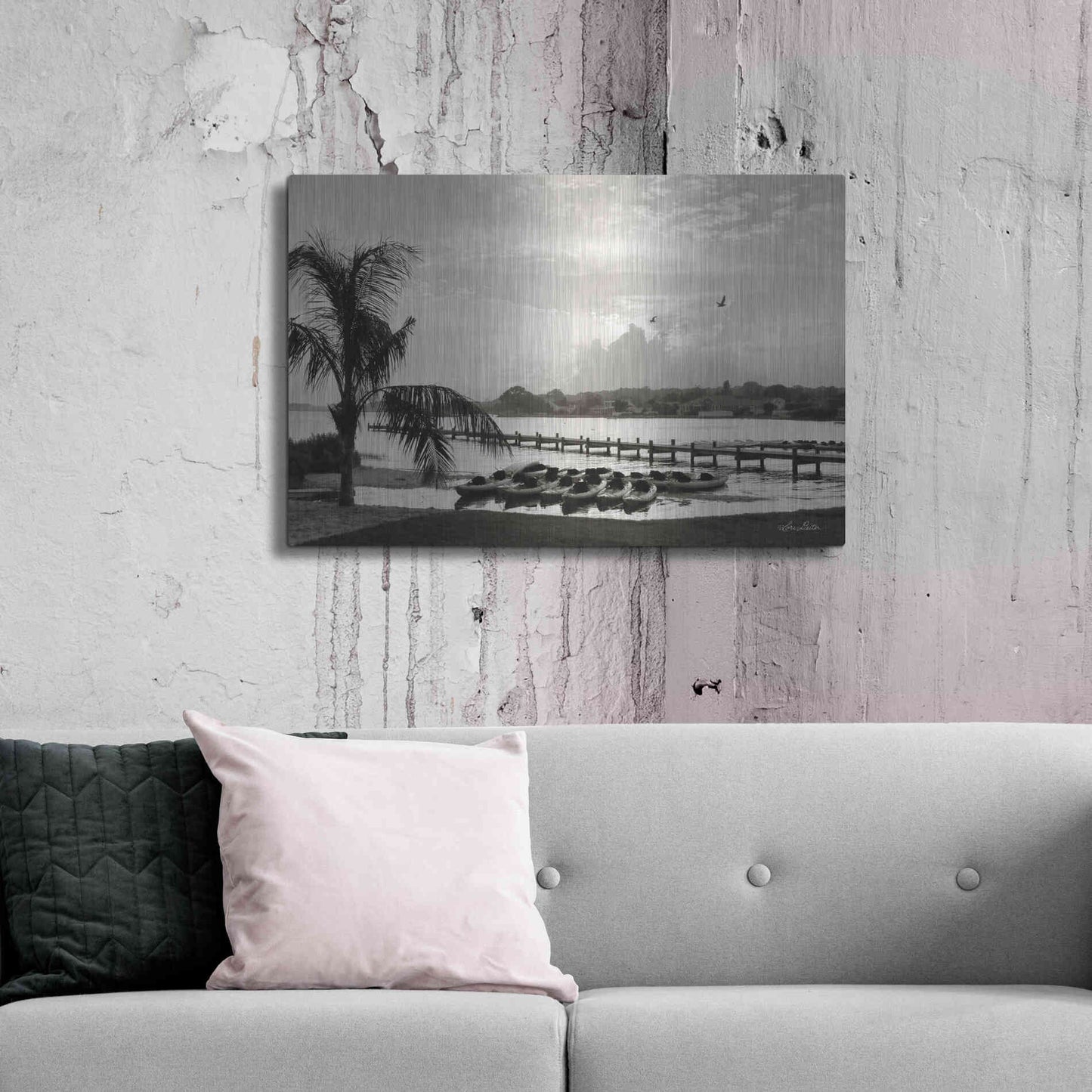 Luxe Metal Art 'Brewing Storm' by Lori Deiter, Metal Wall Art,36x24