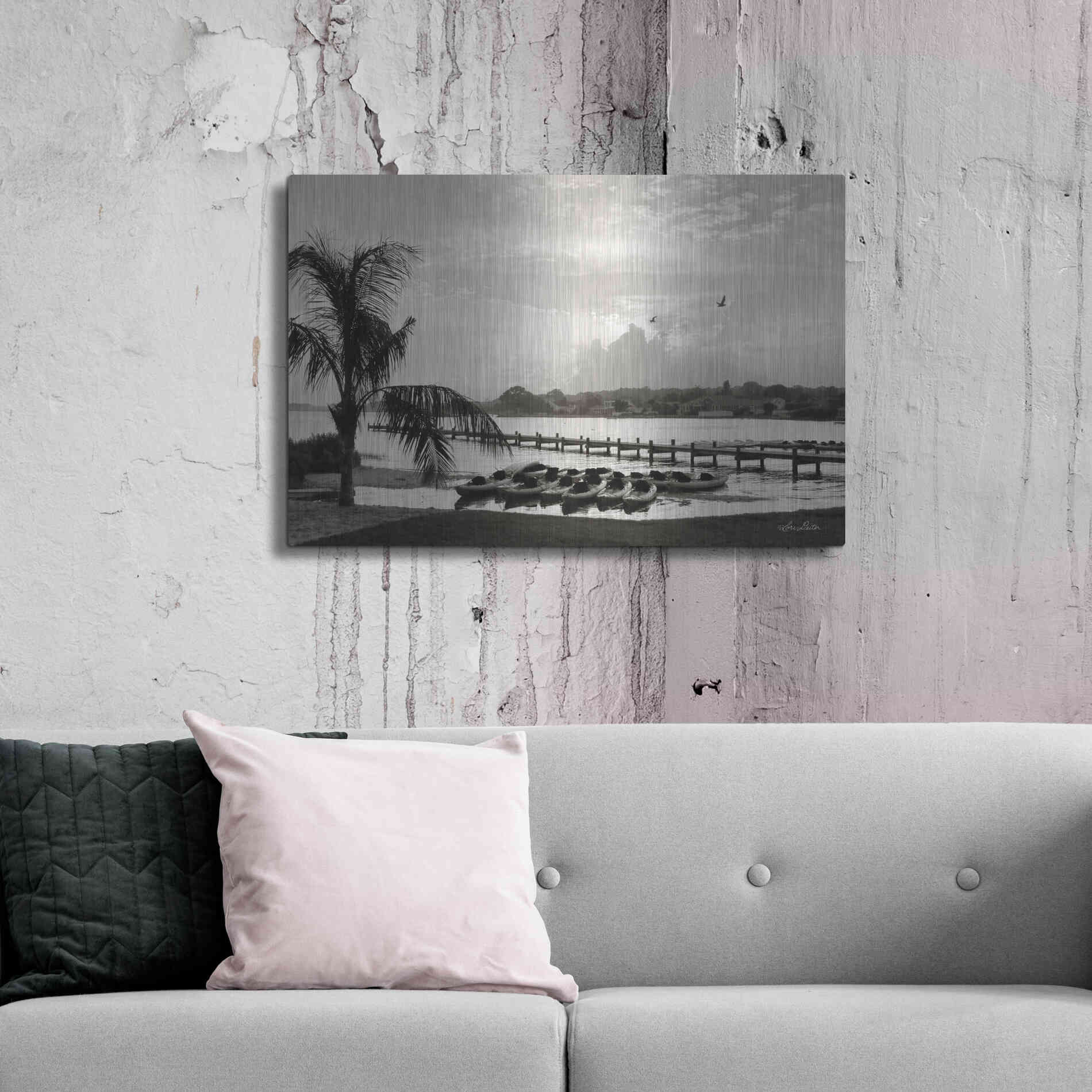 Luxe Metal Art 'Brewing Storm' by Lori Deiter, Metal Wall Art,36x24