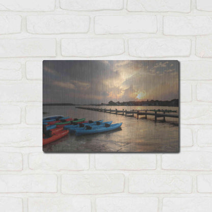 Luxe Metal Art 'Bayside Dock' by Lori Deiter, Metal Wall Art,16x12