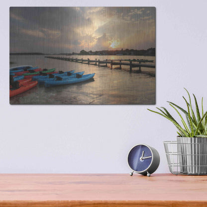 Luxe Metal Art 'Bayside Dock' by Lori Deiter, Metal Wall Art,16x12