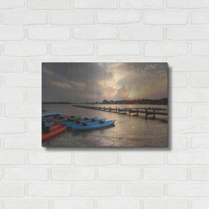 Luxe Metal Art 'Bayside Dock' by Lori Deiter, Metal Wall Art,24x16