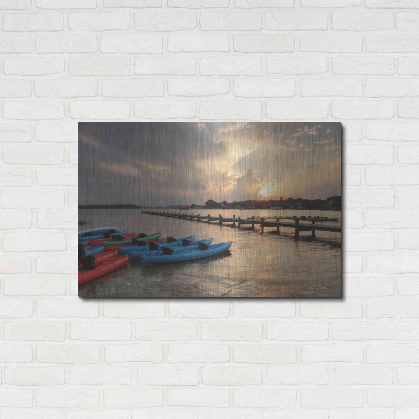 Luxe Metal Art 'Bayside Dock' by Lori Deiter, Metal Wall Art,36x24