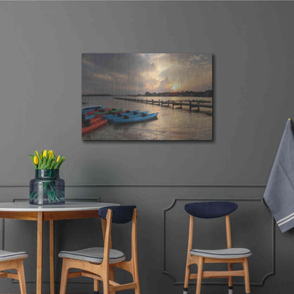 Luxe Metal Art 'Bayside Dock' by Lori Deiter, Metal Wall Art,36x24