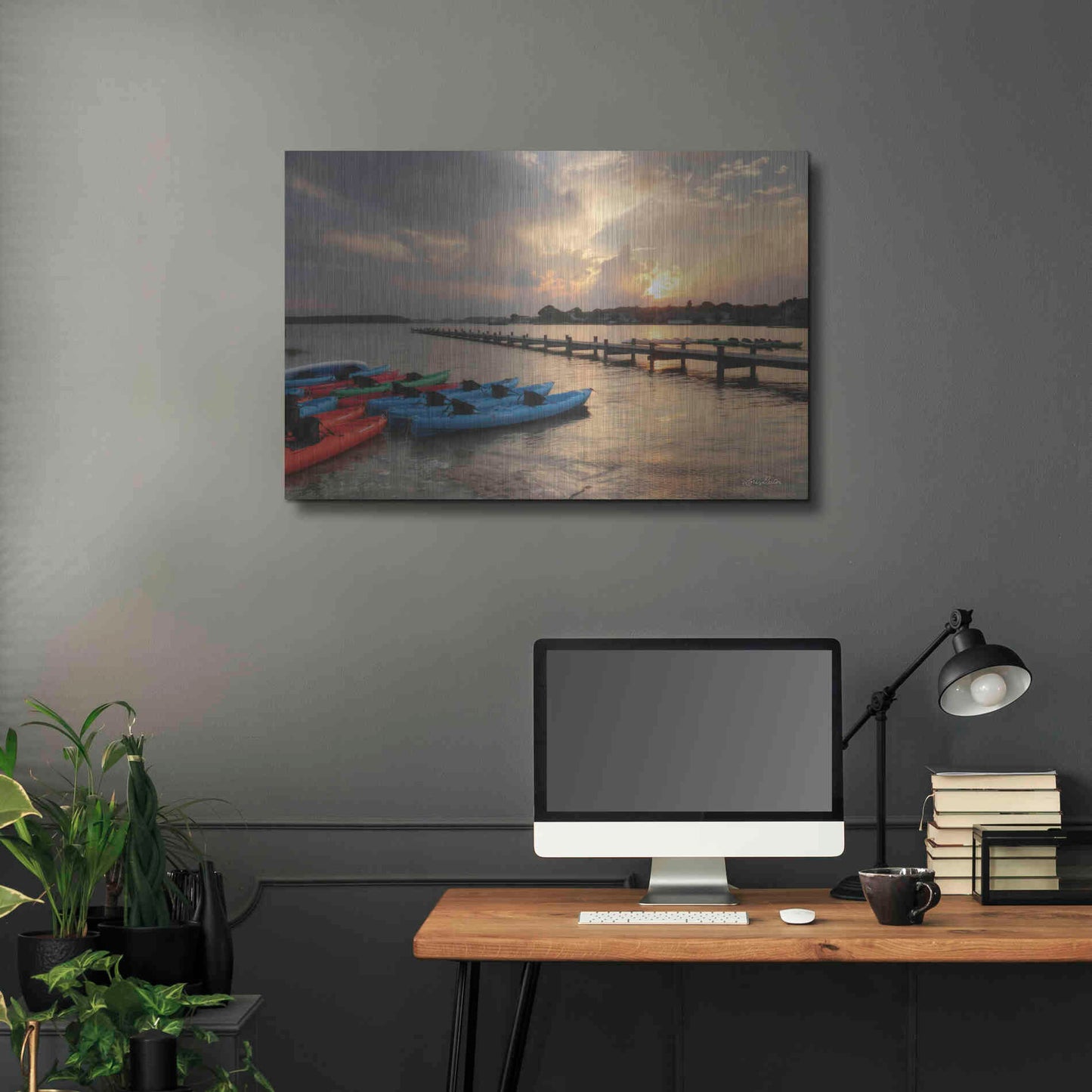 Luxe Metal Art 'Bayside Dock' by Lori Deiter, Metal Wall Art,36x24