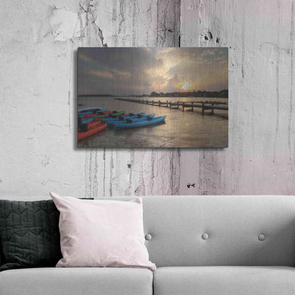 Luxe Metal Art 'Bayside Dock' by Lori Deiter, Metal Wall Art,36x24