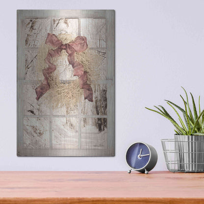 Luxe Metal Art 'Snowy Day Window View' by Lori Deiter, Metal Wall Art,12x16