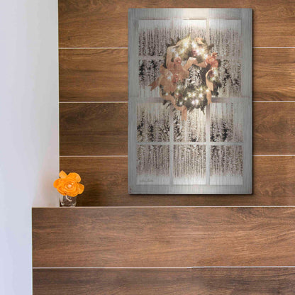 Luxe Metal Art 'Frosted Pane Window View' by Lori Deiter, Metal Wall Art,12x16