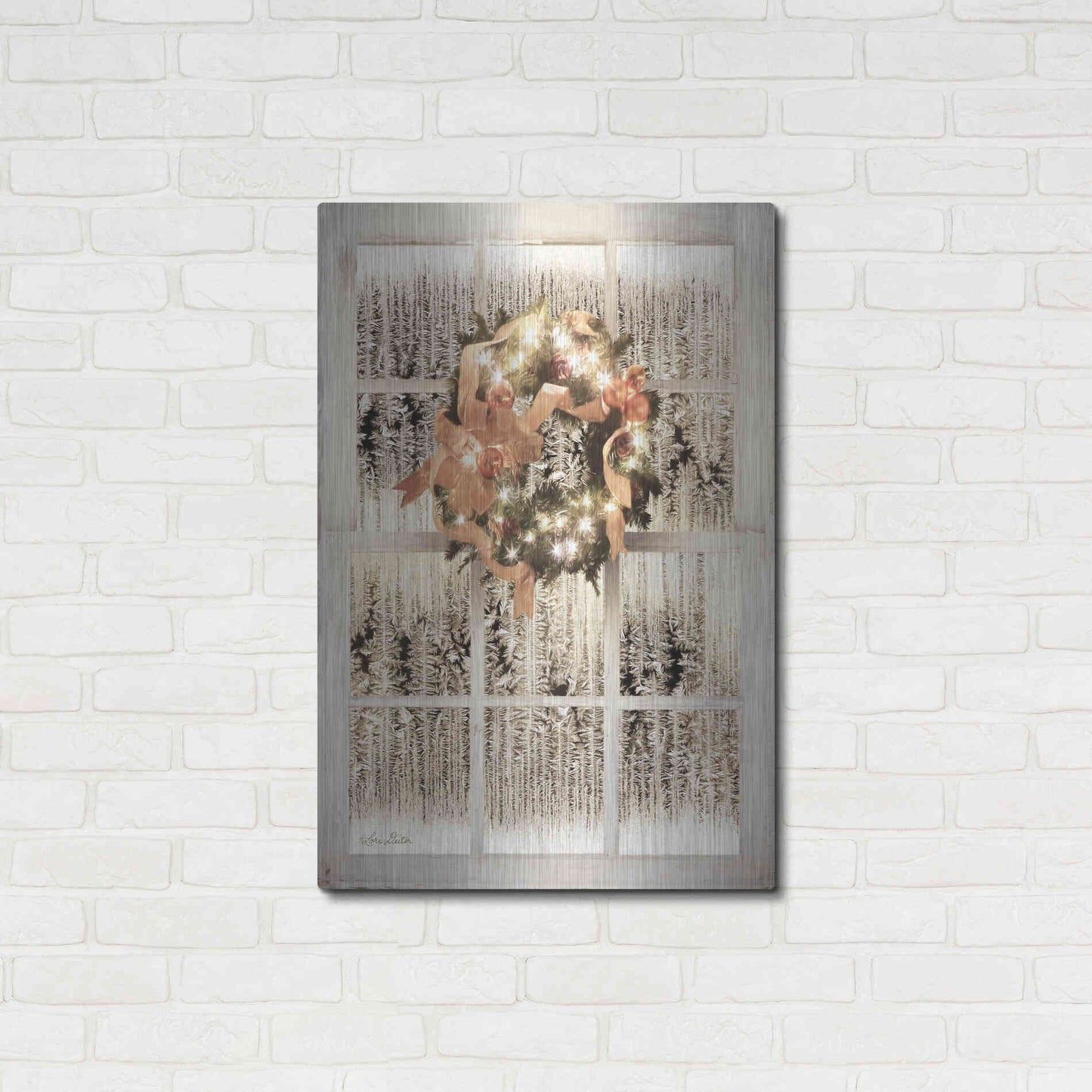 Luxe Metal Art 'Frosted Pane Window View' by Lori Deiter, Metal Wall Art,24x36
