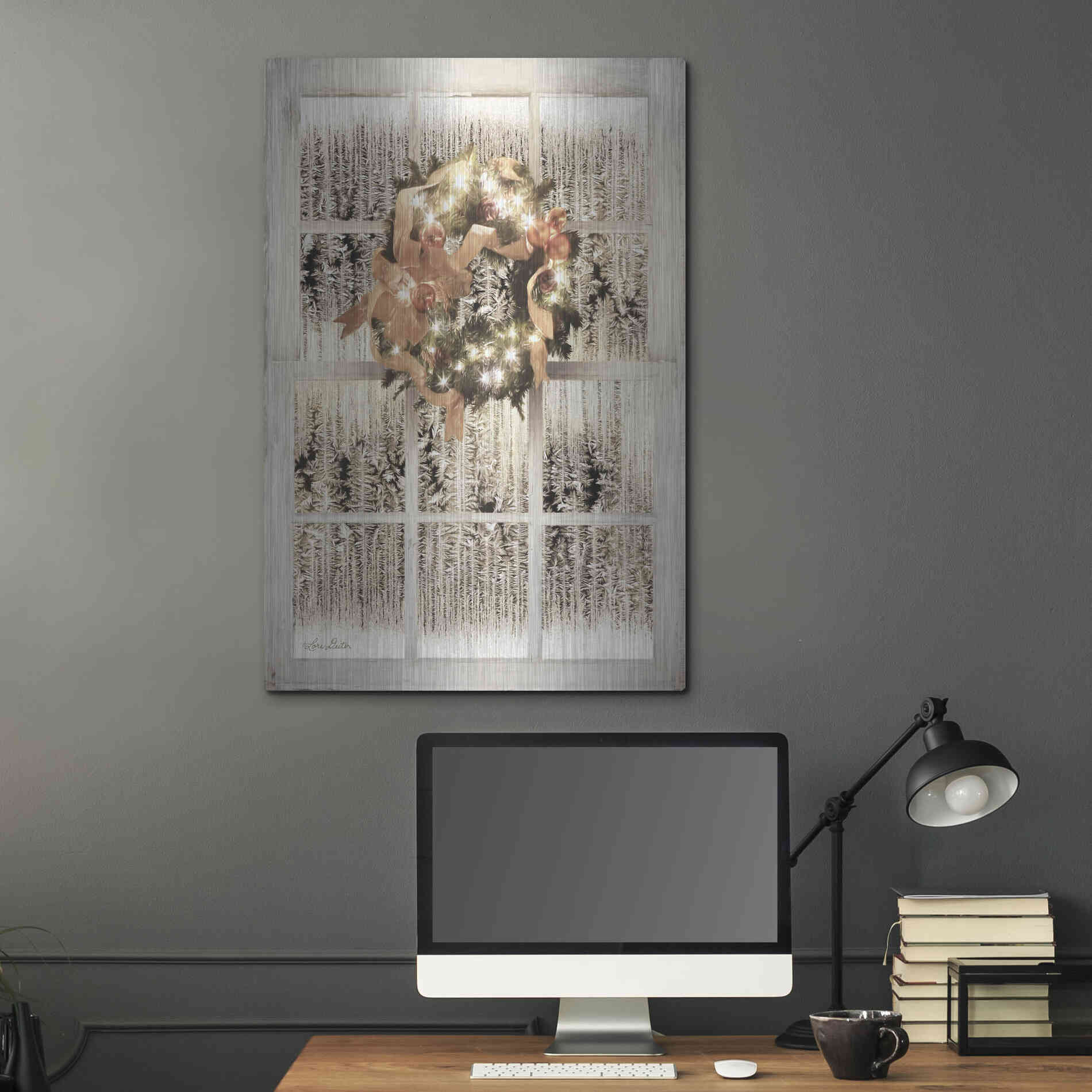 Luxe Metal Art 'Frosted Pane Window View' by Lori Deiter, Metal Wall Art,24x36