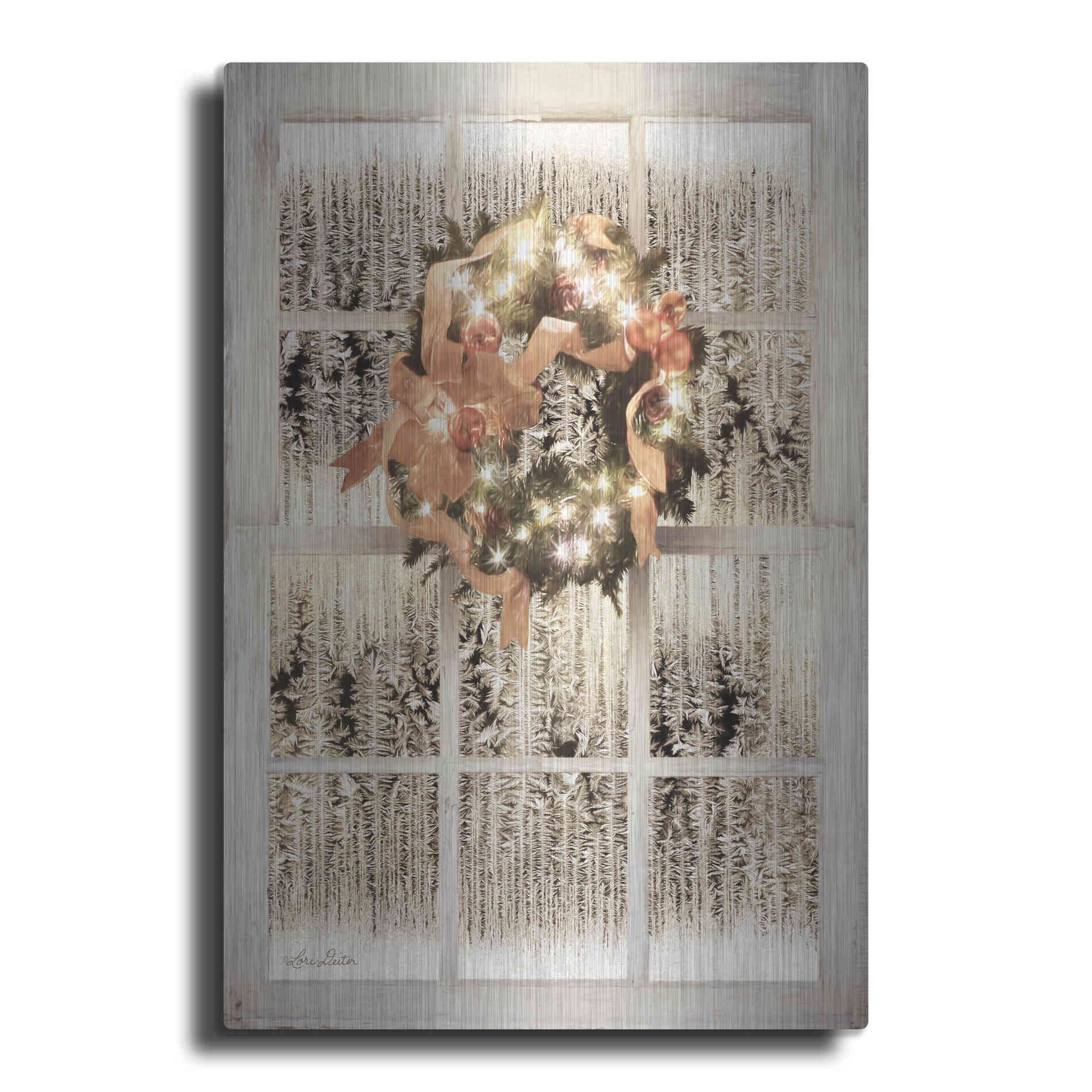 Luxe Metal Art 'Frosted Pane Window View' by Lori Deiter, Metal Wall Art
