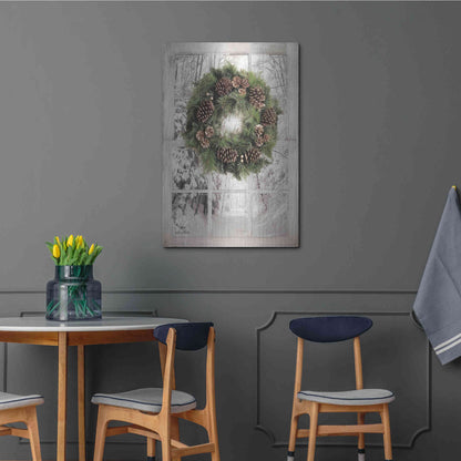 Luxe Metal Art 'Pine Tree Window View' by Lori Deiter, Metal Wall Art,24x36