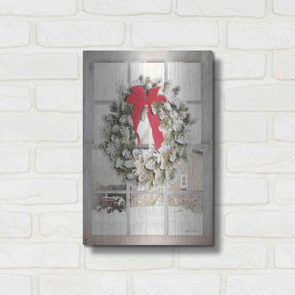 Luxe Metal Art 'On the Farm Window View' by Lori Deiter, Metal Wall Art,12x16