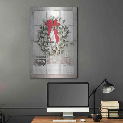 Luxe Metal Art 'On the Farm Window View' by Lori Deiter, Metal Wall Art,24x36