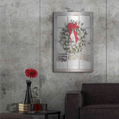 Luxe Metal Art 'On the Farm Window View' by Lori Deiter, Metal Wall Art,24x36