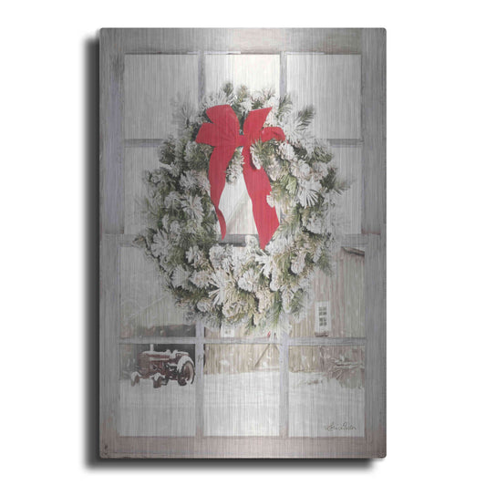 Luxe Metal Art 'On the Farm Window View' by Lori Deiter, Metal Wall Art