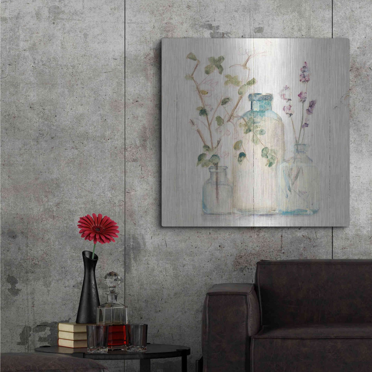 Luxe Metal Art 'Blossoms on Birch V' by Cheri Blum, Metal Wall Art,36x36