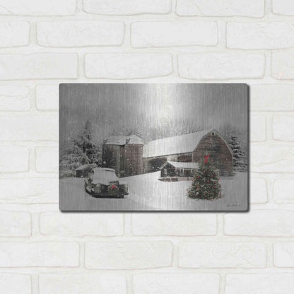 Luxe Metal Art 'Farmhouse Christmas' by Lori Deiter, Metal Wall Art,16x12
