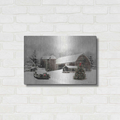 Luxe Metal Art 'Farmhouse Christmas' by Lori Deiter, Metal Wall Art,24x16