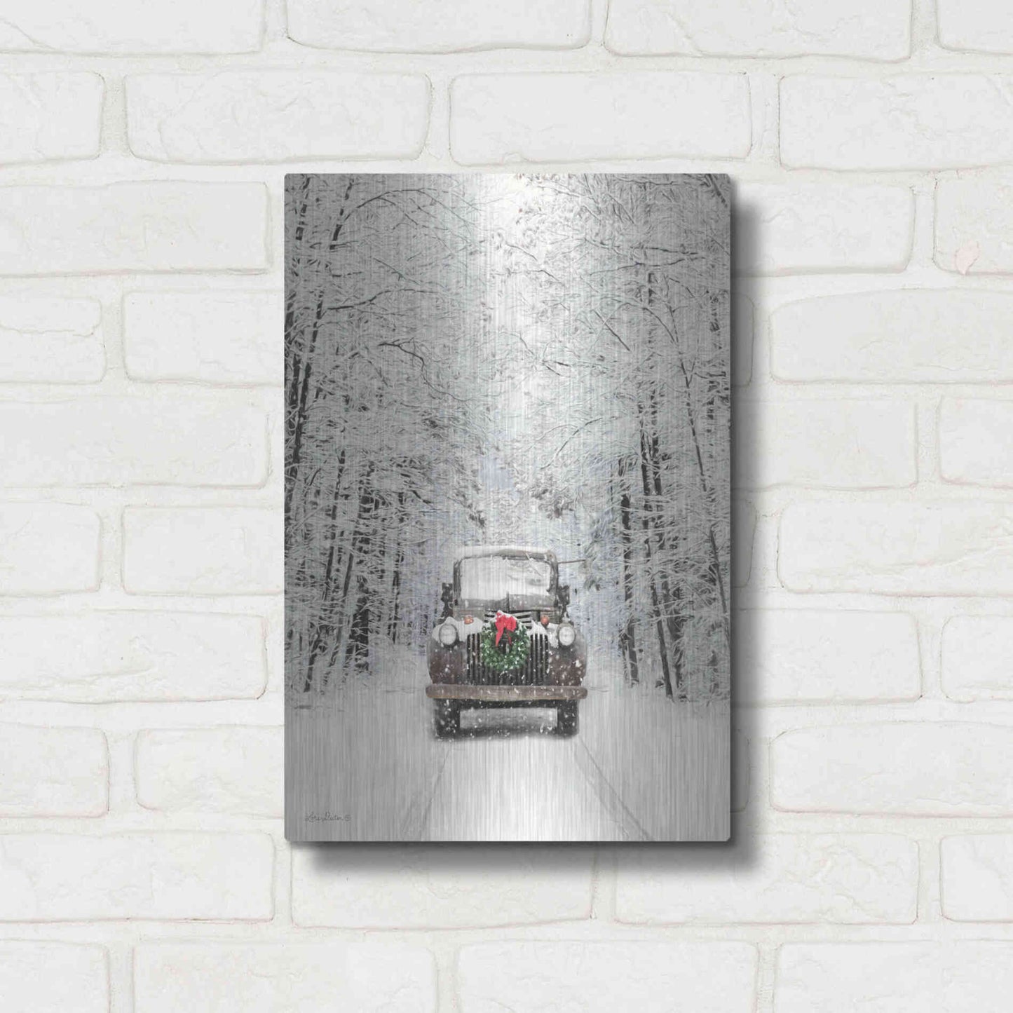 Luxe Metal Art 'Antique Christmas' by Lori Deiter, Metal Wall Art,12x16