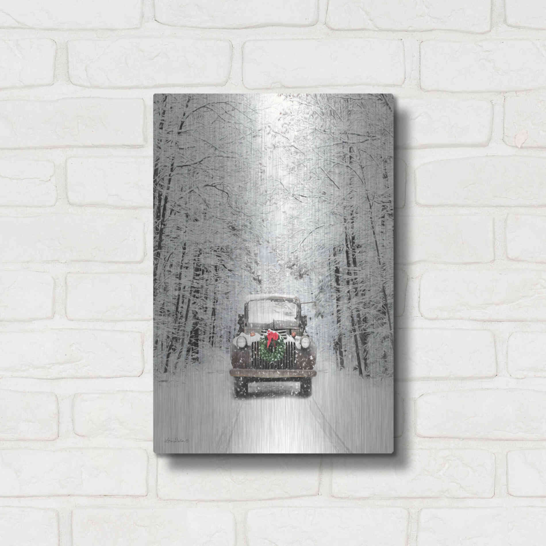 Luxe Metal Art 'Antique Christmas' by Lori Deiter, Metal Wall Art,12x16