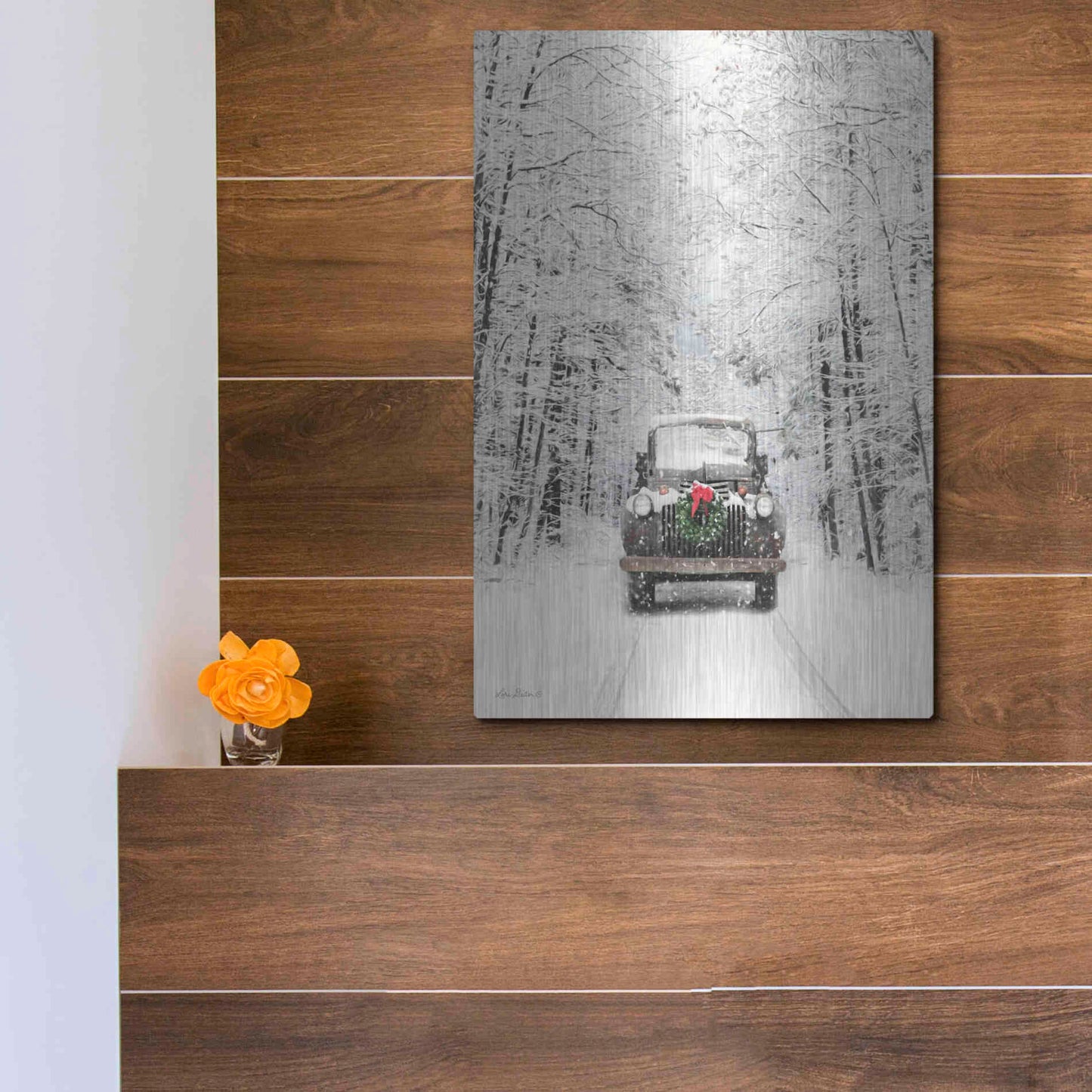 Luxe Metal Art 'Antique Christmas' by Lori Deiter, Metal Wall Art,12x16