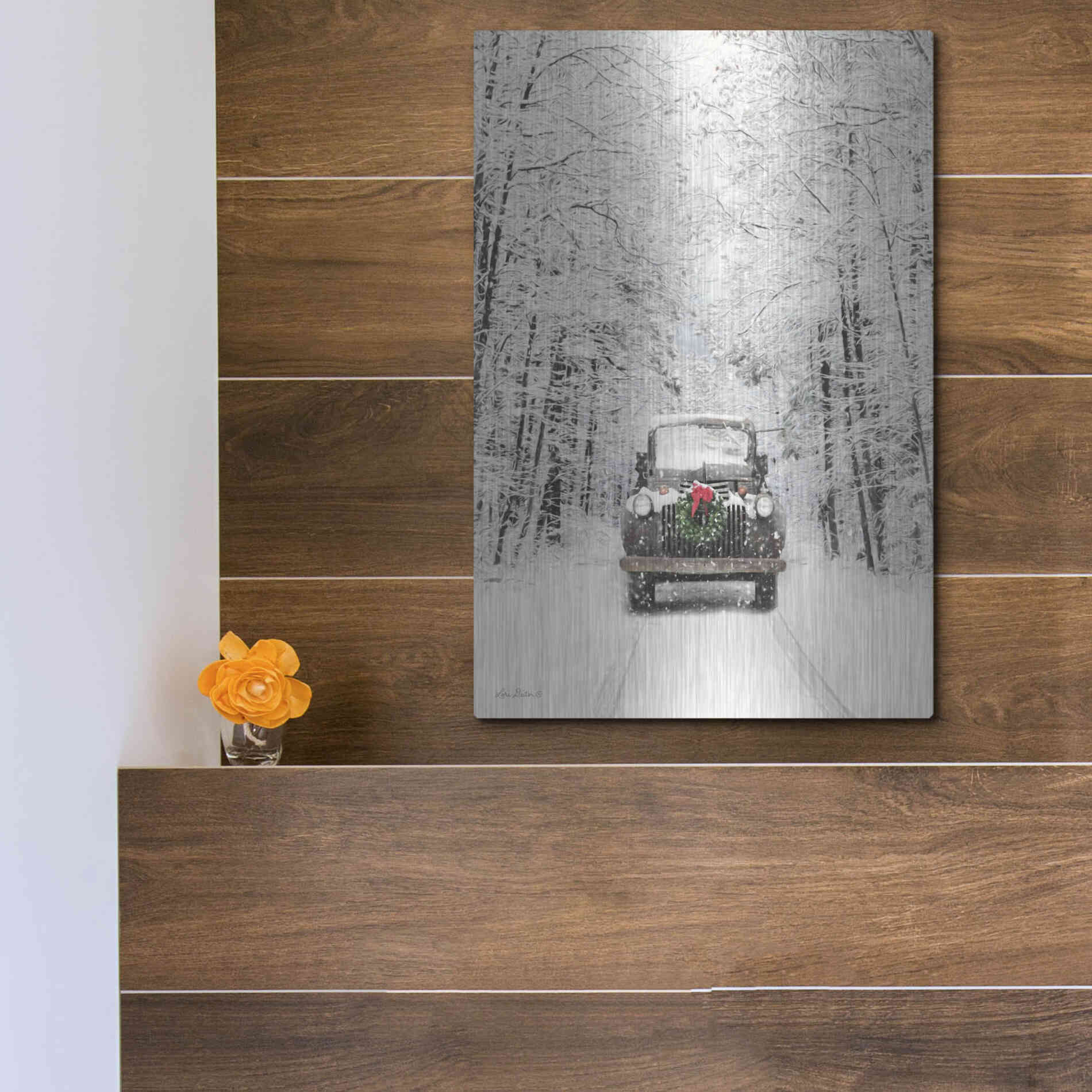 Luxe Metal Art 'Antique Christmas' by Lori Deiter, Metal Wall Art,12x16