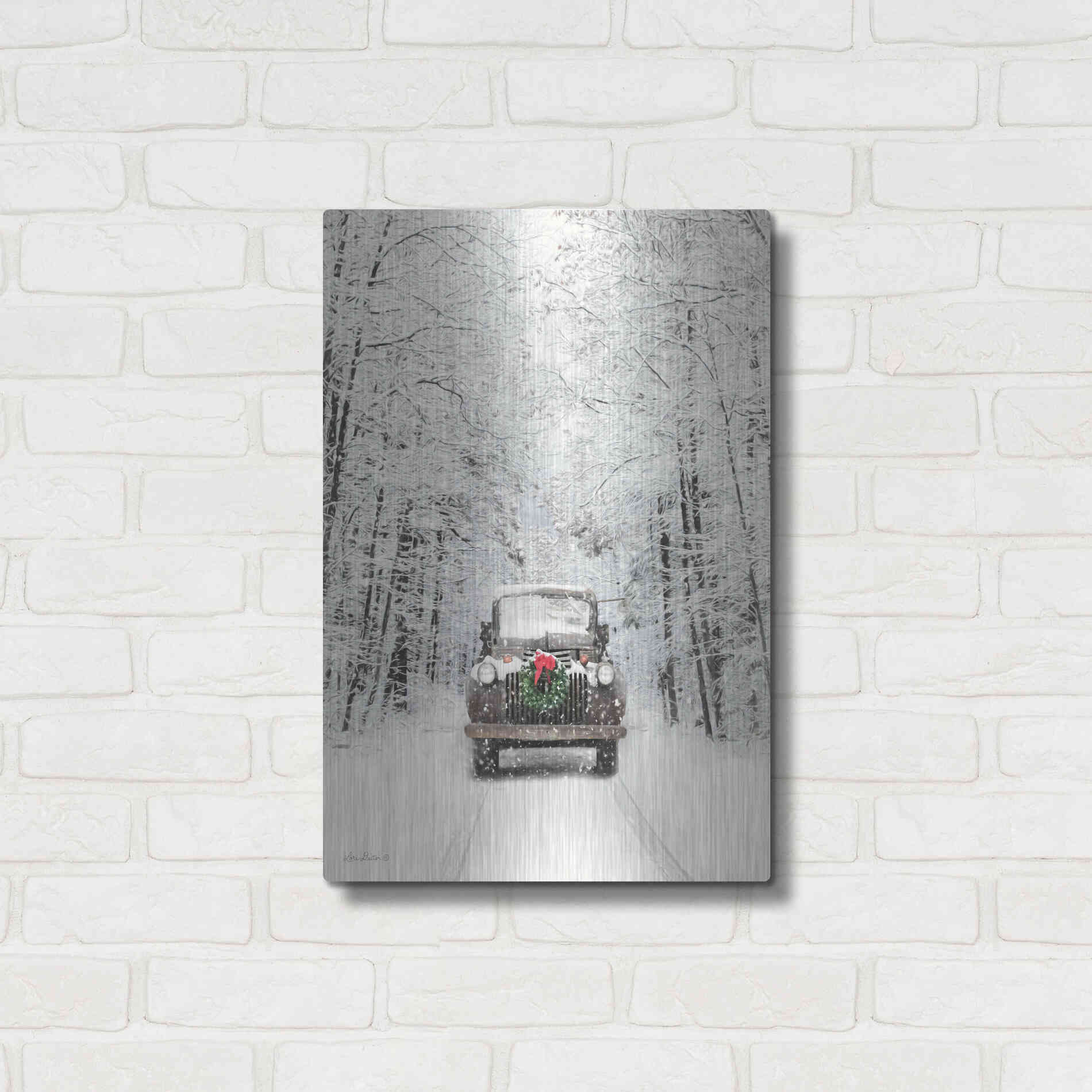 Luxe Metal Art 'Antique Christmas' by Lori Deiter, Metal Wall Art,16x24