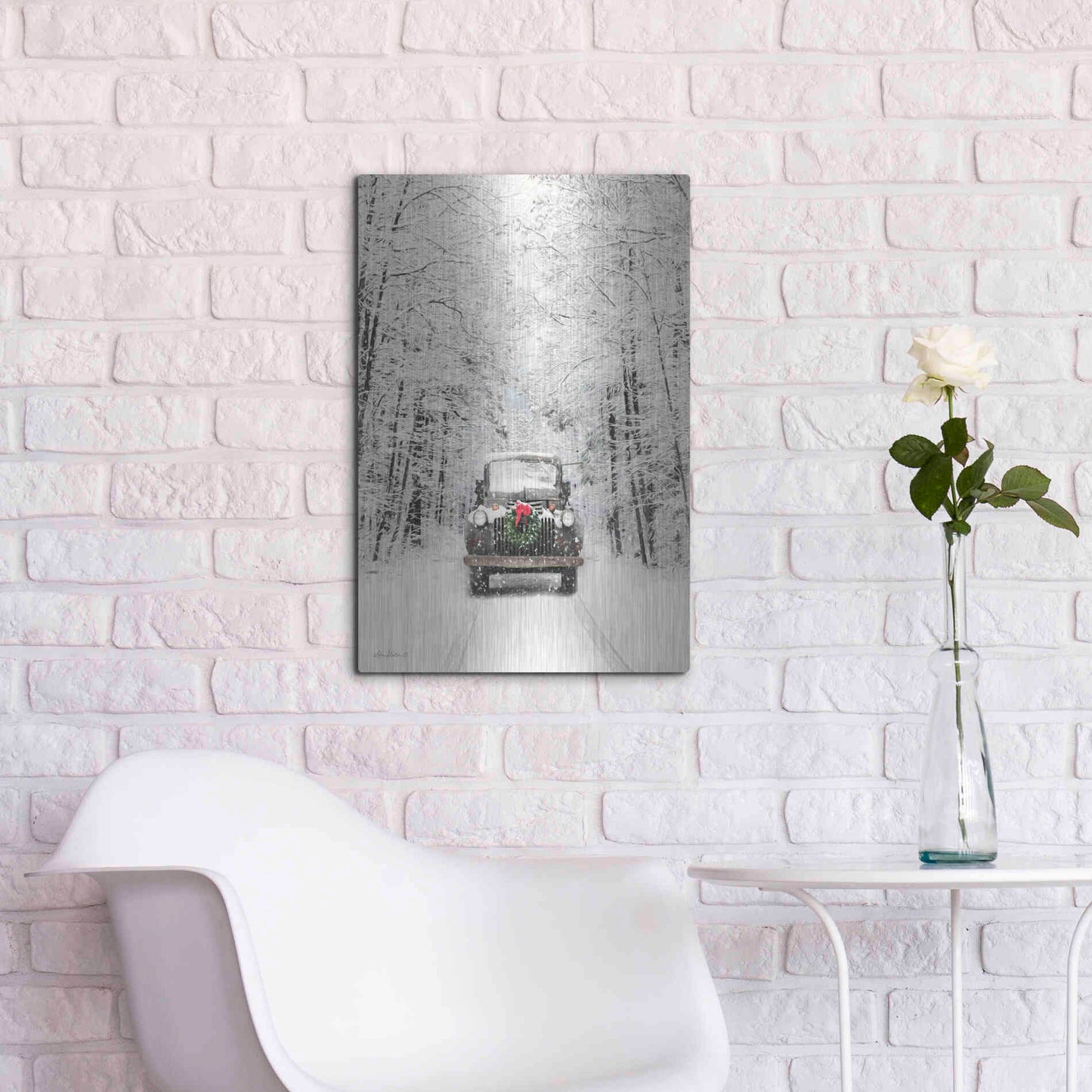 Luxe Metal Art 'Antique Christmas' by Lori Deiter, Metal Wall Art,16x24