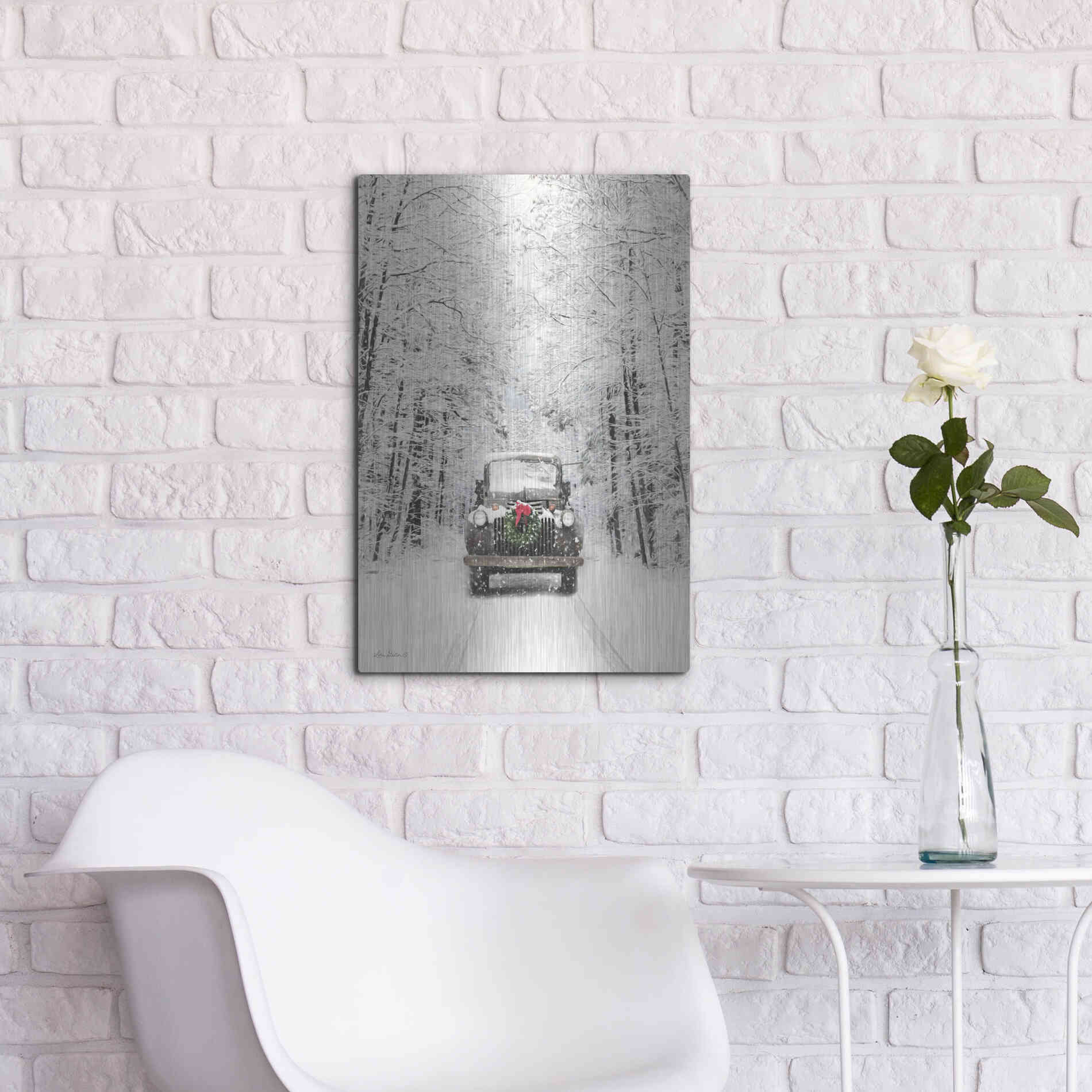 Luxe Metal Art 'Antique Christmas' by Lori Deiter, Metal Wall Art,16x24