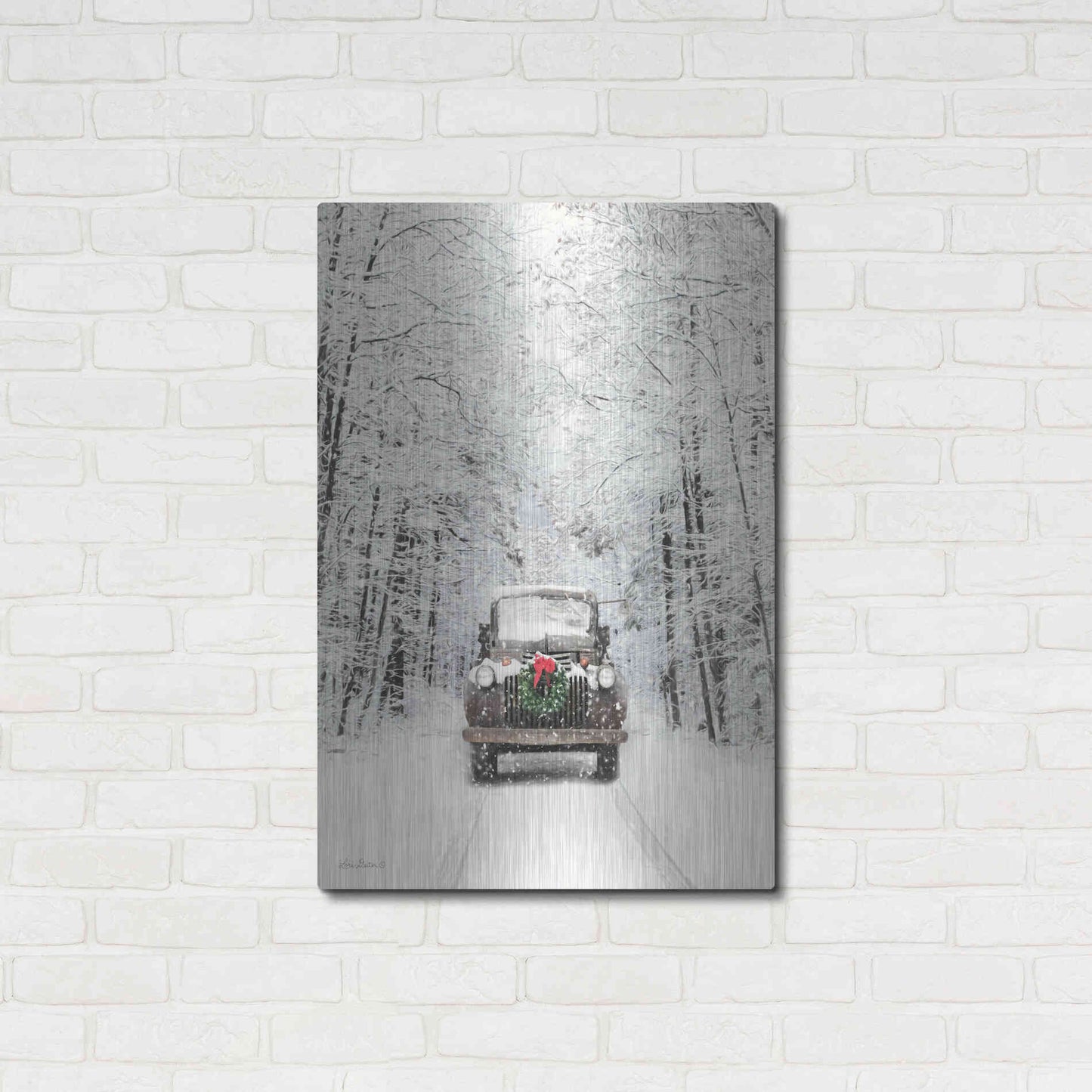 Luxe Metal Art 'Antique Christmas' by Lori Deiter, Metal Wall Art,24x36