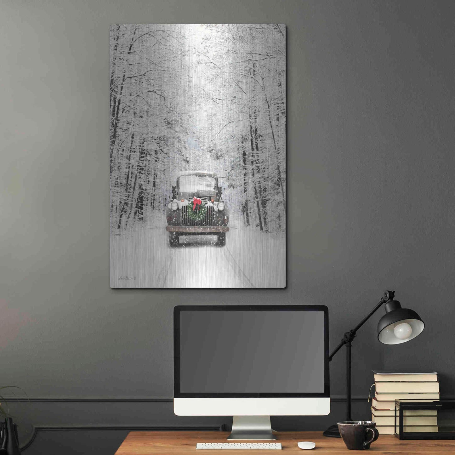 Luxe Metal Art 'Antique Christmas' by Lori Deiter, Metal Wall Art,24x36