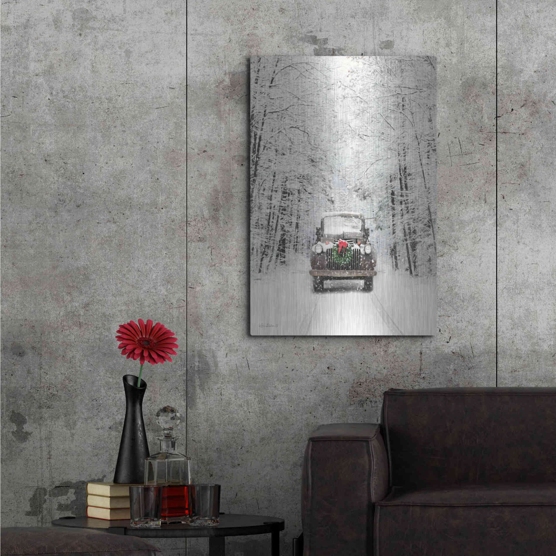 Luxe Metal Art 'Antique Christmas' by Lori Deiter, Metal Wall Art,24x36