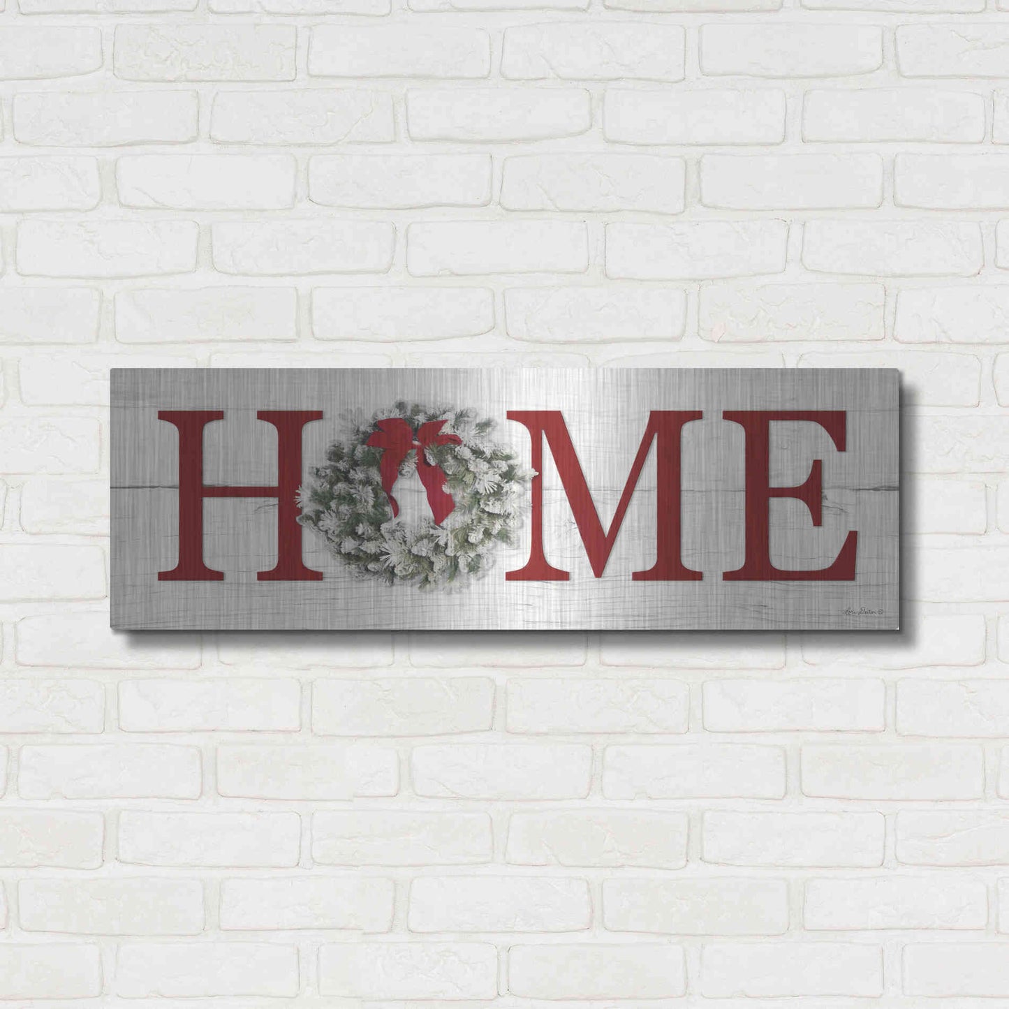 Luxe Metal Art 'Christmas Home' by Lori Deiter, Metal Wall Art,36x12