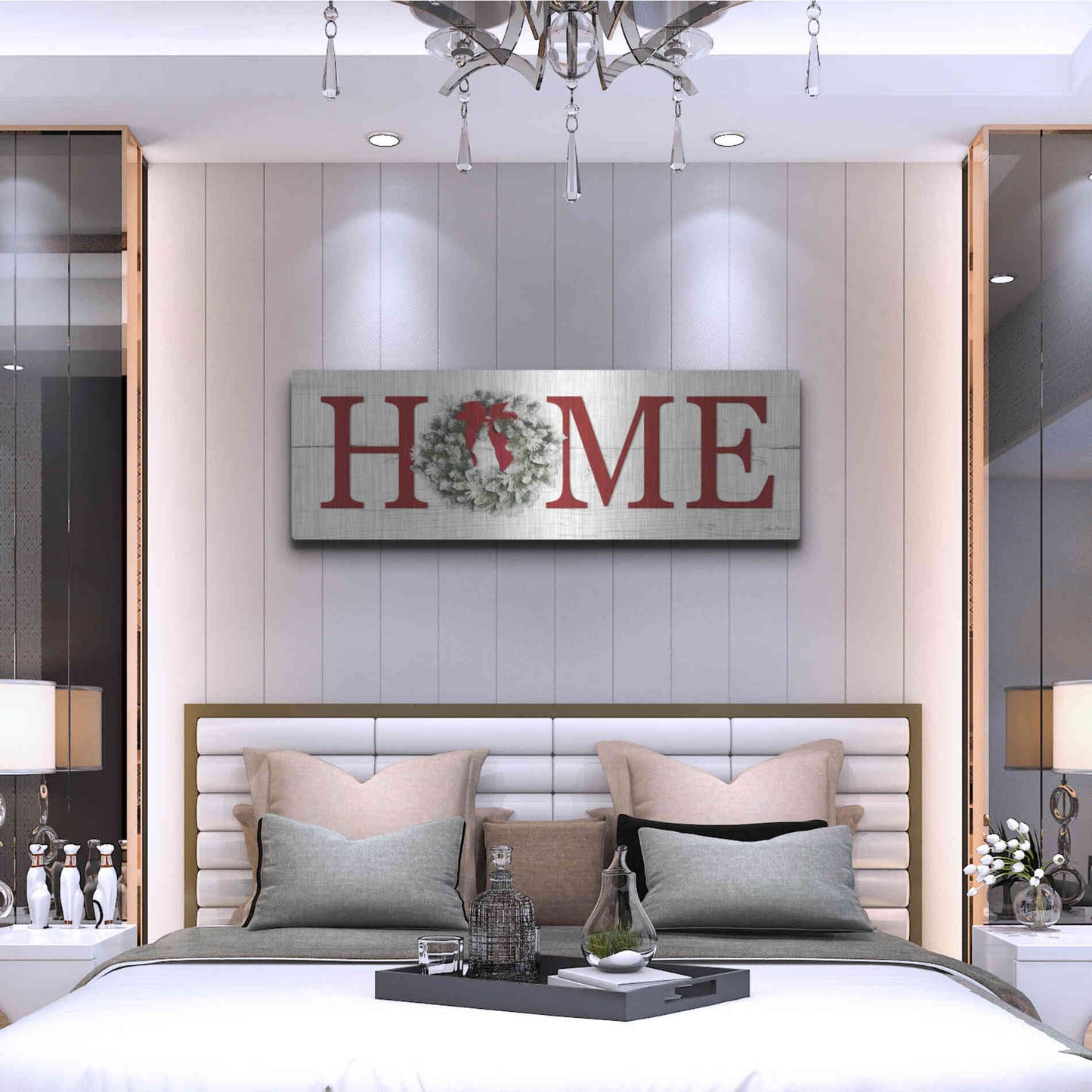 Luxe Metal Art 'Christmas Home' by Lori Deiter, Metal Wall Art,48x16