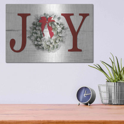 Luxe Metal Art 'Christmas Joy' by Lori Deiter, Metal Wall Art,16x12