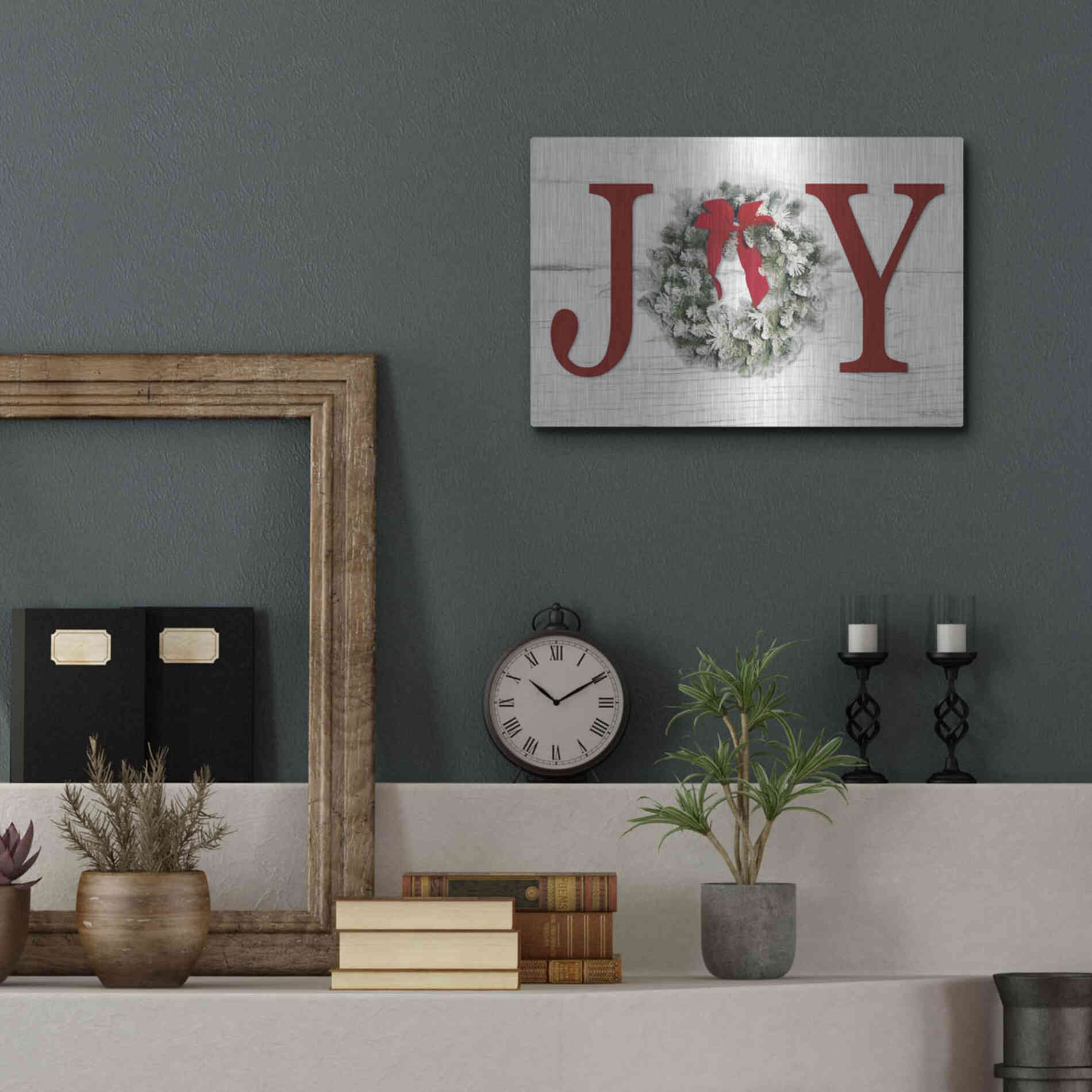 Luxe Metal Art 'Christmas Joy' by Lori Deiter, Metal Wall Art,16x12