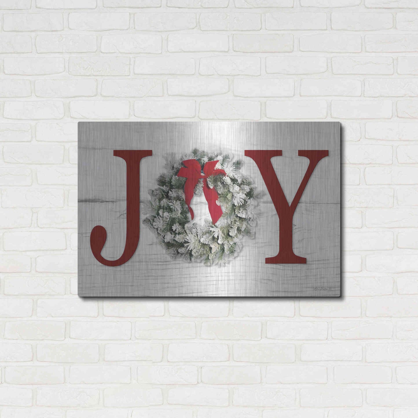 Luxe Metal Art 'Christmas Joy' by Lori Deiter, Metal Wall Art,36x24