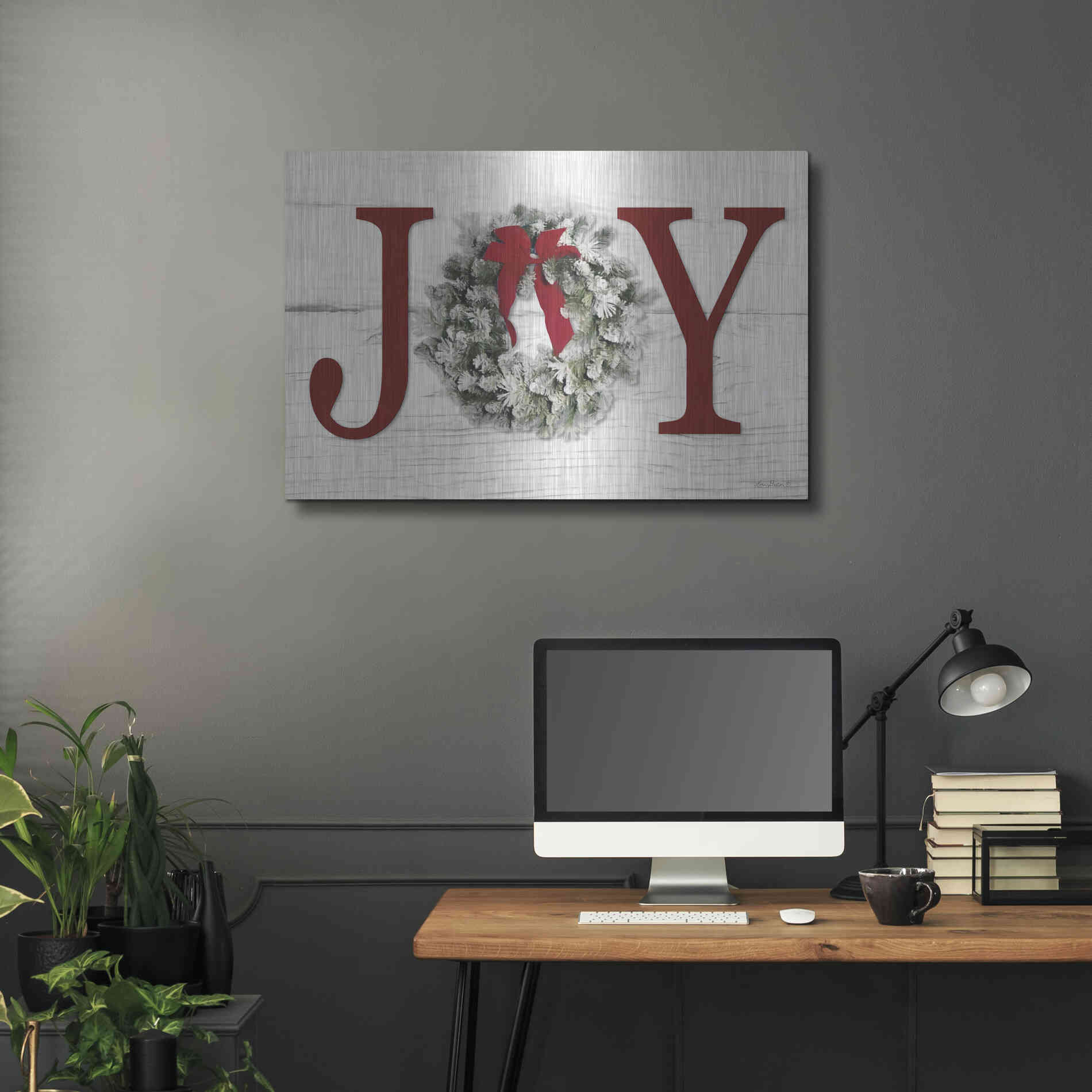 Luxe Metal Art 'Christmas Joy' by Lori Deiter, Metal Wall Art,36x24