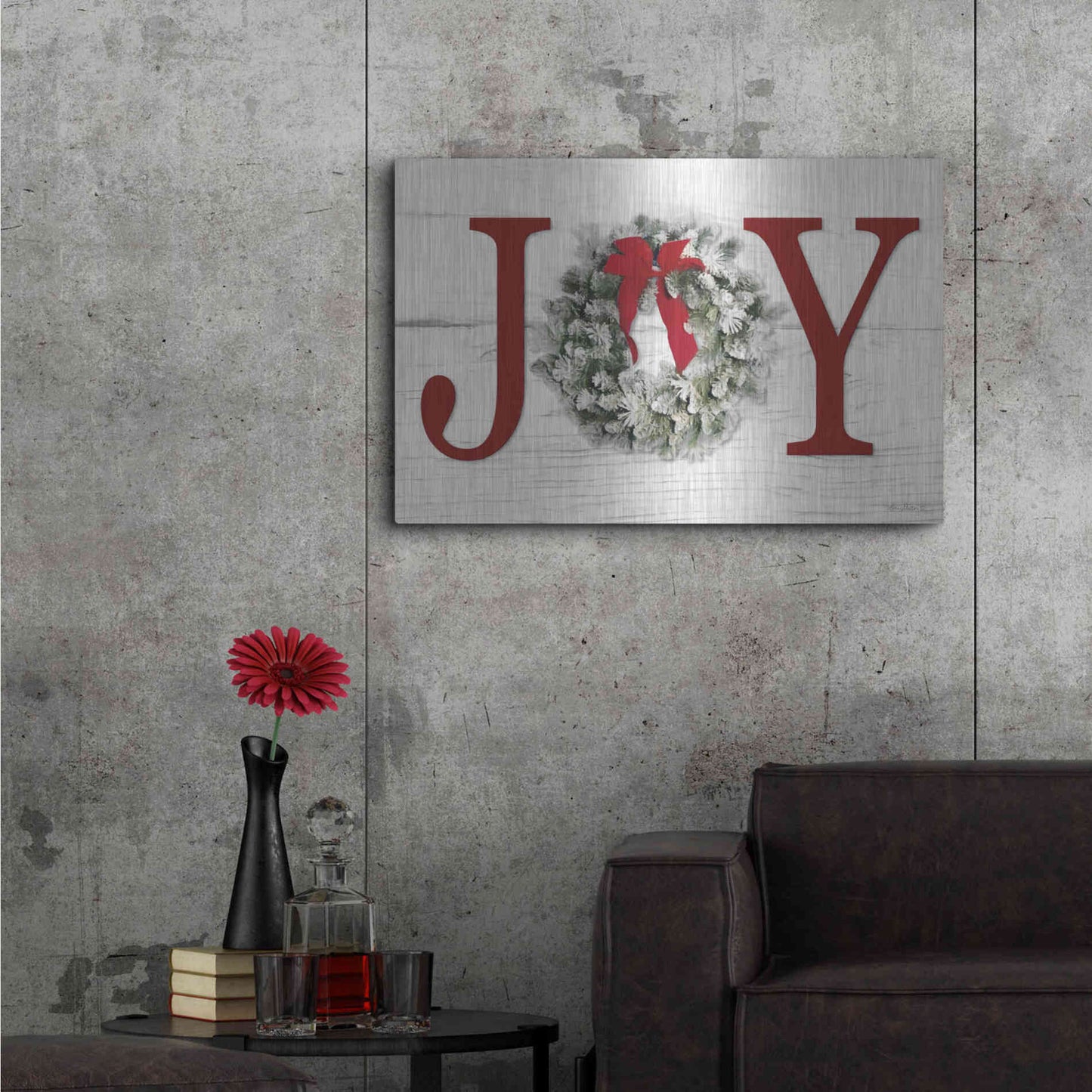 Luxe Metal Art 'Christmas Joy' by Lori Deiter, Metal Wall Art,36x24