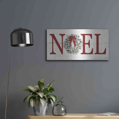 Luxe Metal Art 'Christmas Noel' by Lori Deiter, Metal Wall Art,24x12