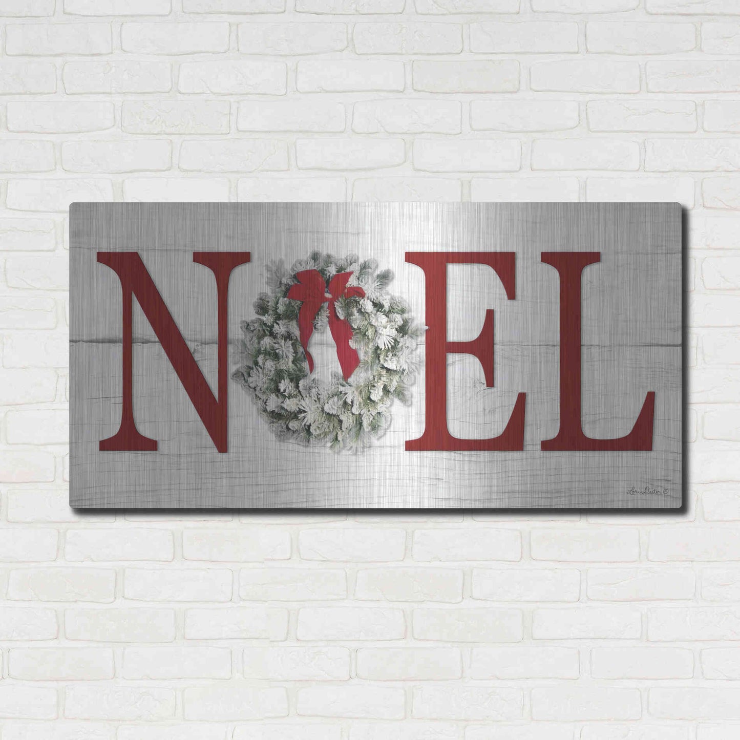 Luxe Metal Art 'Christmas Noel' by Lori Deiter, Metal Wall Art,48x24