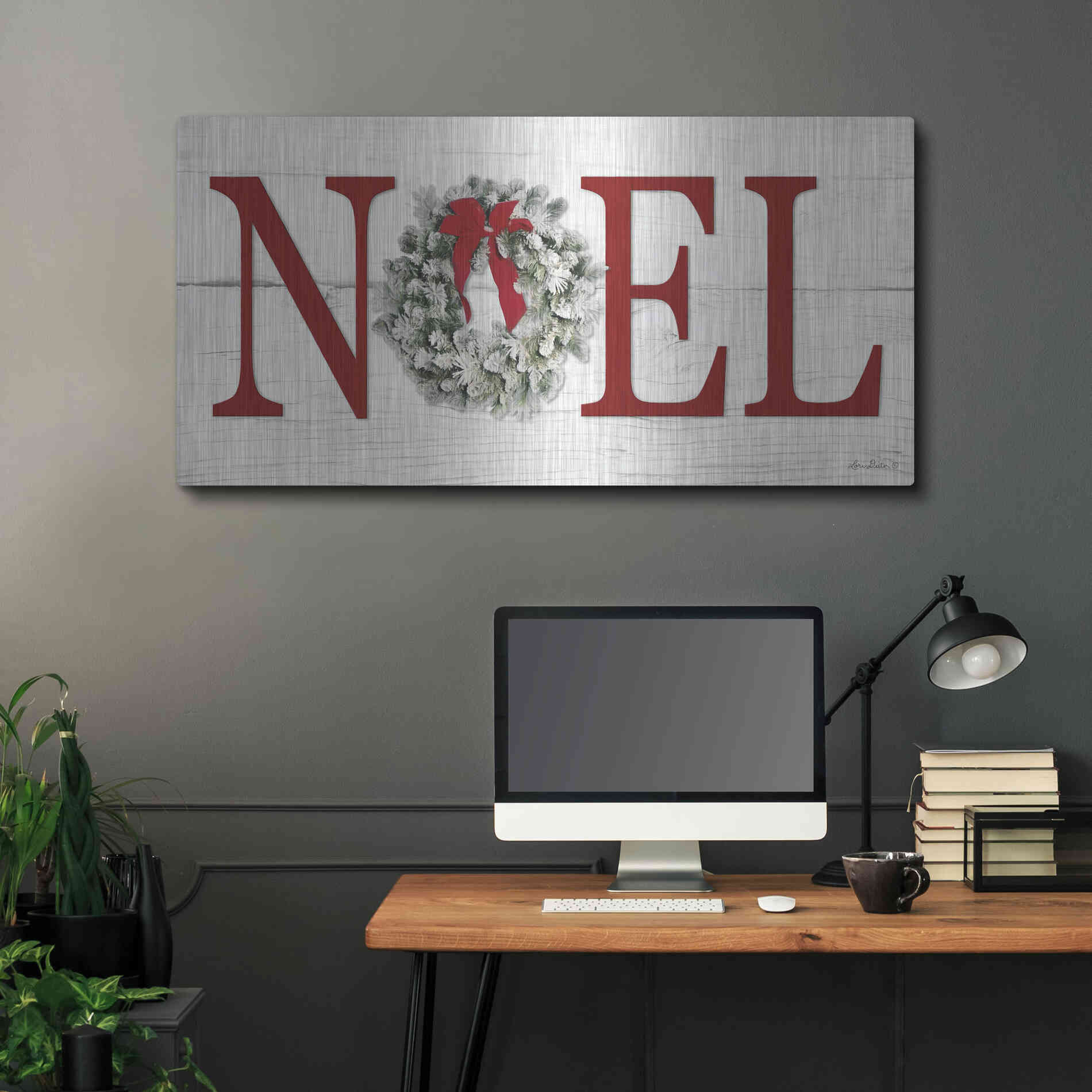 Luxe Metal Art 'Christmas Noel' by Lori Deiter, Metal Wall Art,48x24